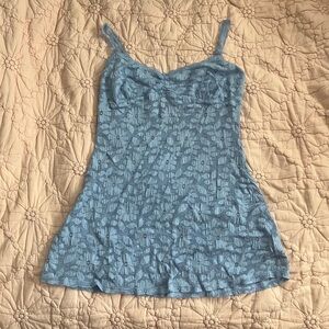 Aerie Light Blue Lace Mini Dress